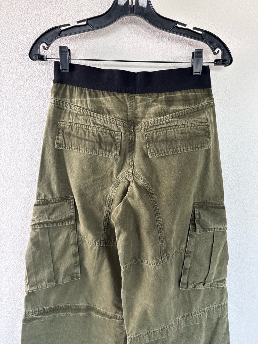 New ME+EM Wide-Leg Cargo Trouser Elastic Waist Pants NWT Spring Olive Size 2 - Picture 10 of 16